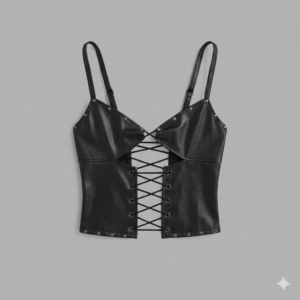 Crop top en cuir