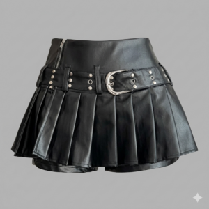 Jupe cuir avec ceinture