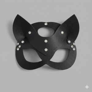 Masque en cuir noir